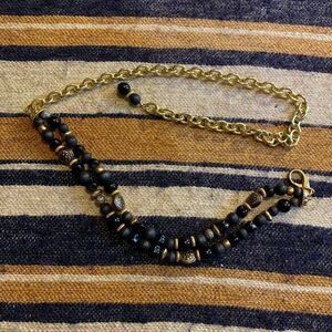 Vintage‎ Beaded Belt Retro Metal Disco Gold Adjustable Glam Y2K Boho Bohemian OS